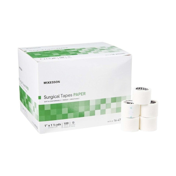 Mckesson Paper Medical Tape, 1 Inch x 1-1/2 Yard, White, 100PK 16-47310S - main